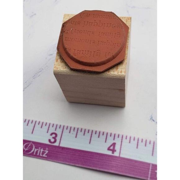Family Happiness Circler Small 1x1 Wood Mounted Rubber Block Stamp - Picture 6 of 7